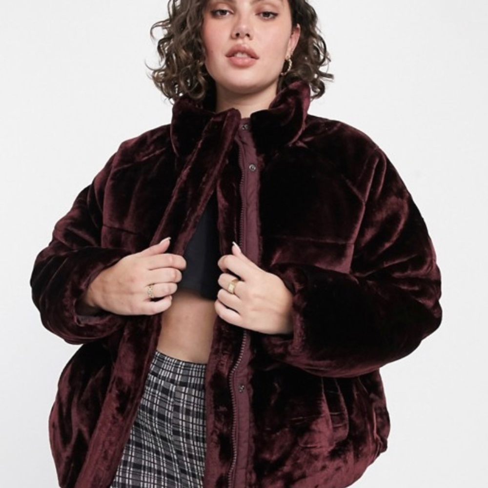 Velvet puffer coat